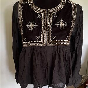 Anthropologie BOHO Nixi Peplum Top - NWT.  Size XS